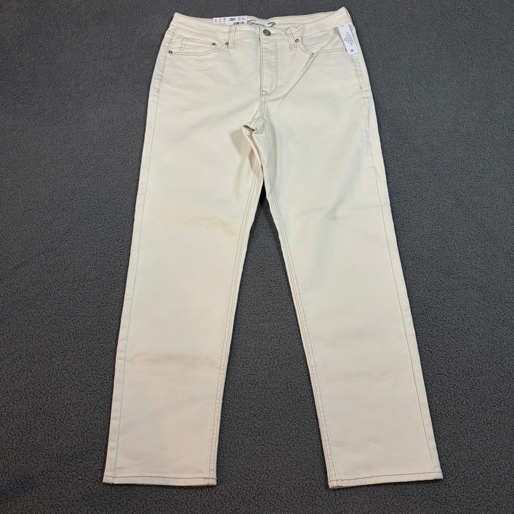 Seven7 Slim Straight Jean Womens 10 Bone MY10158CQ High Rise Modern Leg Pants